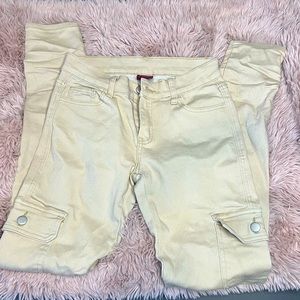 Tan cargo skinny jeans size 3/4